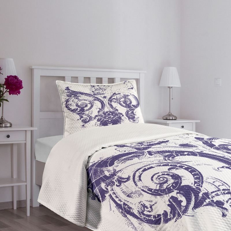 Grunge Lily Flag Bedspread Set