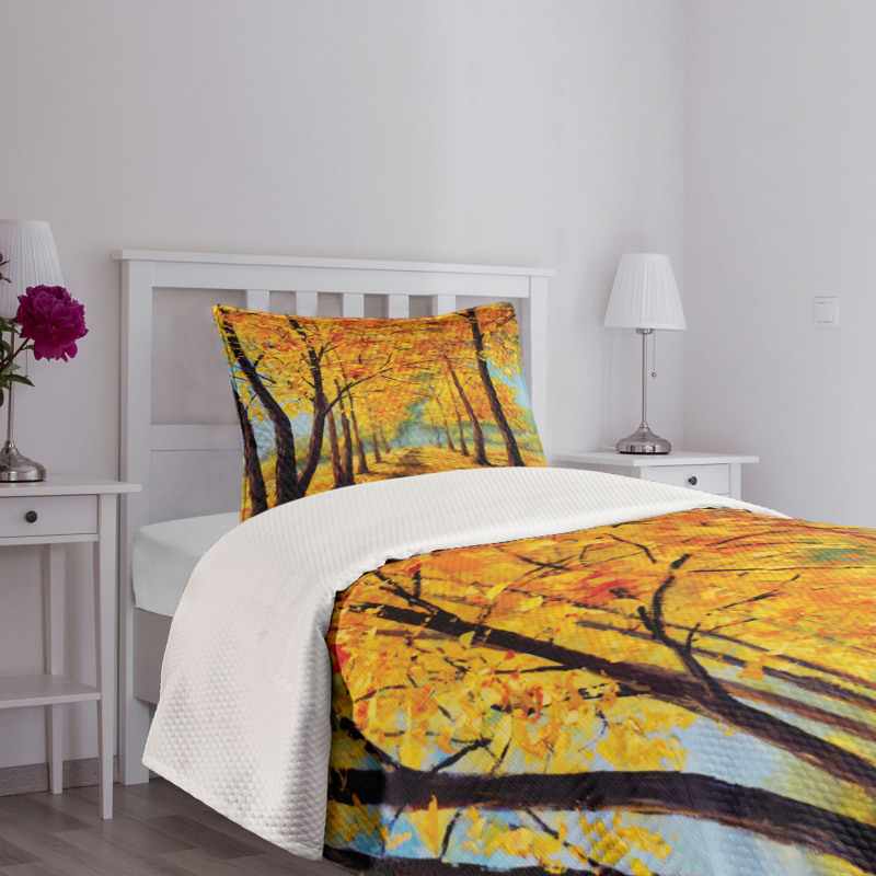 Nature Park Autumn Fall Bedspread Set