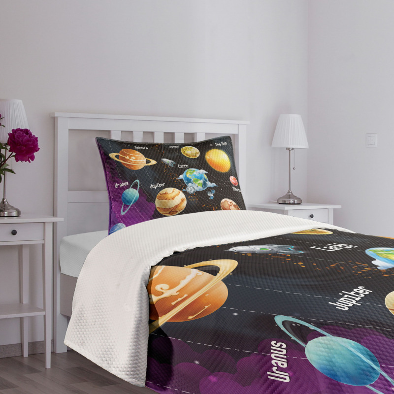 Solar System Planet Bedspread Set