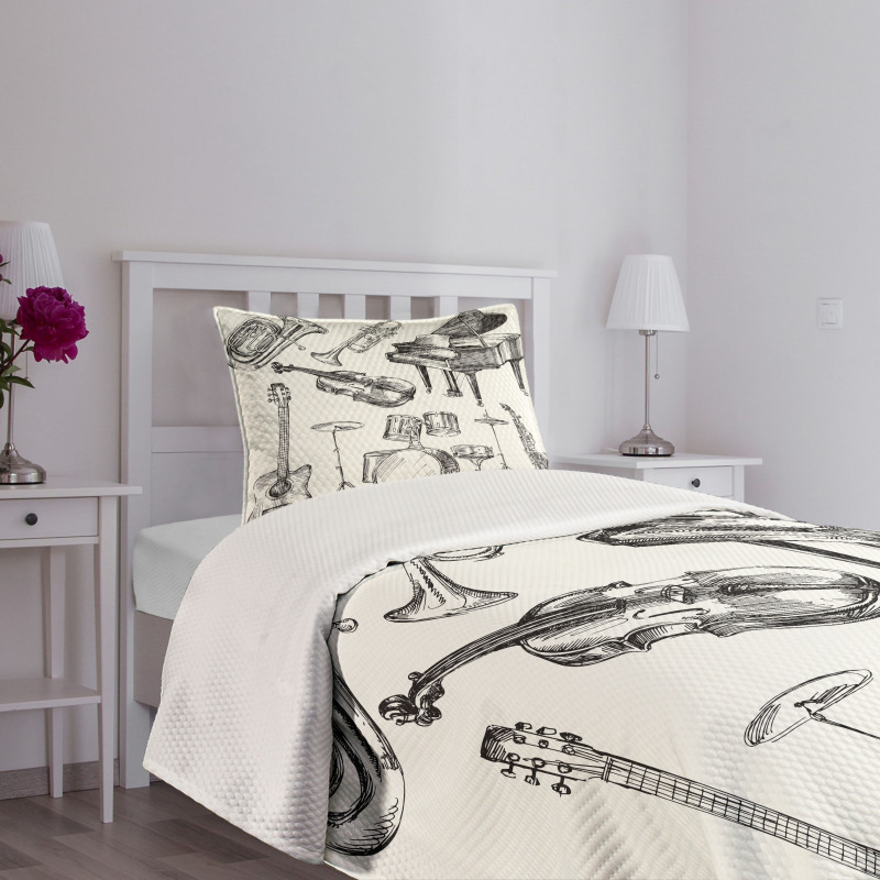 Musical Instruments Bedspread Set