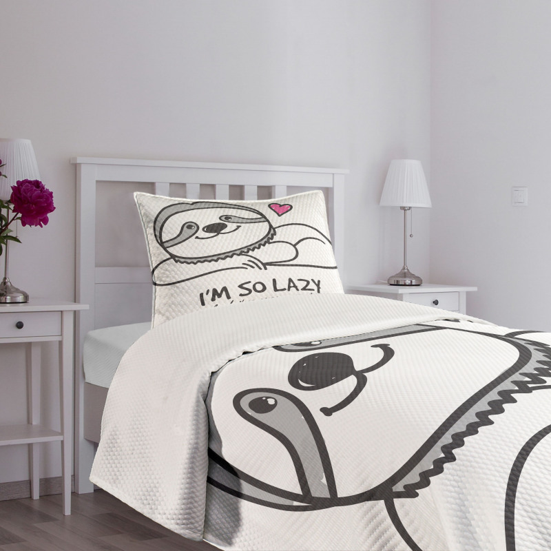 Cartoon Funny Words Bedspread Set