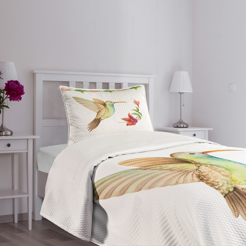 Hummingbird Artwork Bedspread Set