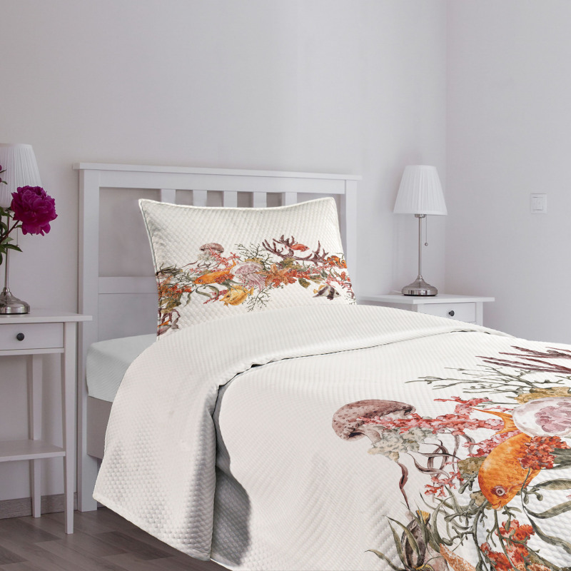 Coral Algea Sealife Bedspread Set