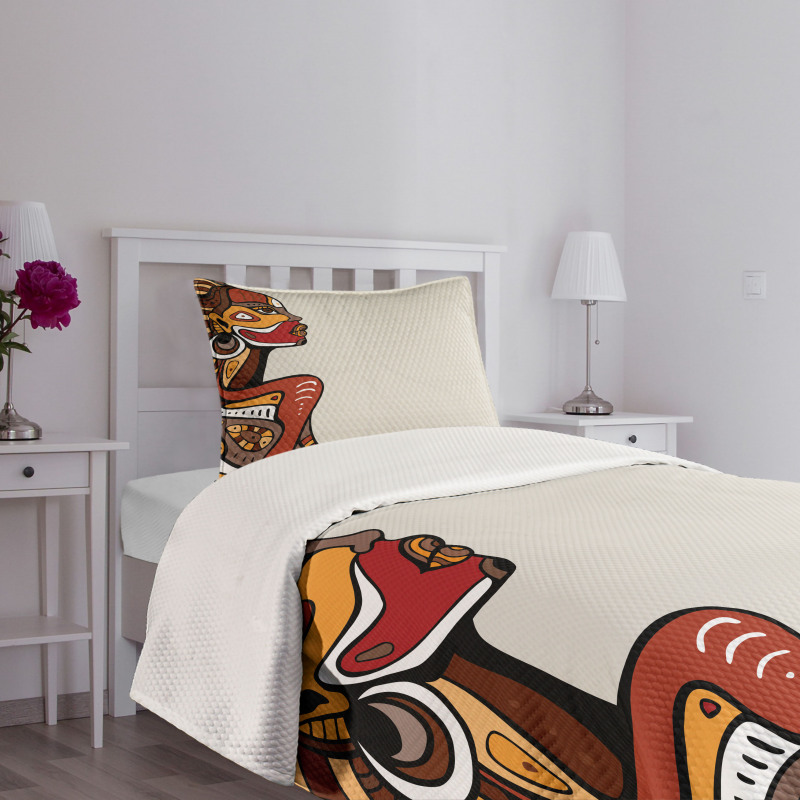 Hand Drawn Woman Art Bedspread Set