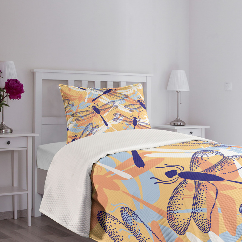 Dragonfly Pattern Boho Bedspread Set