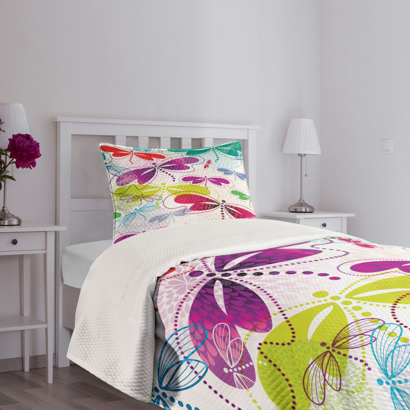 Hydrangea Dragonflies Bedspread Set