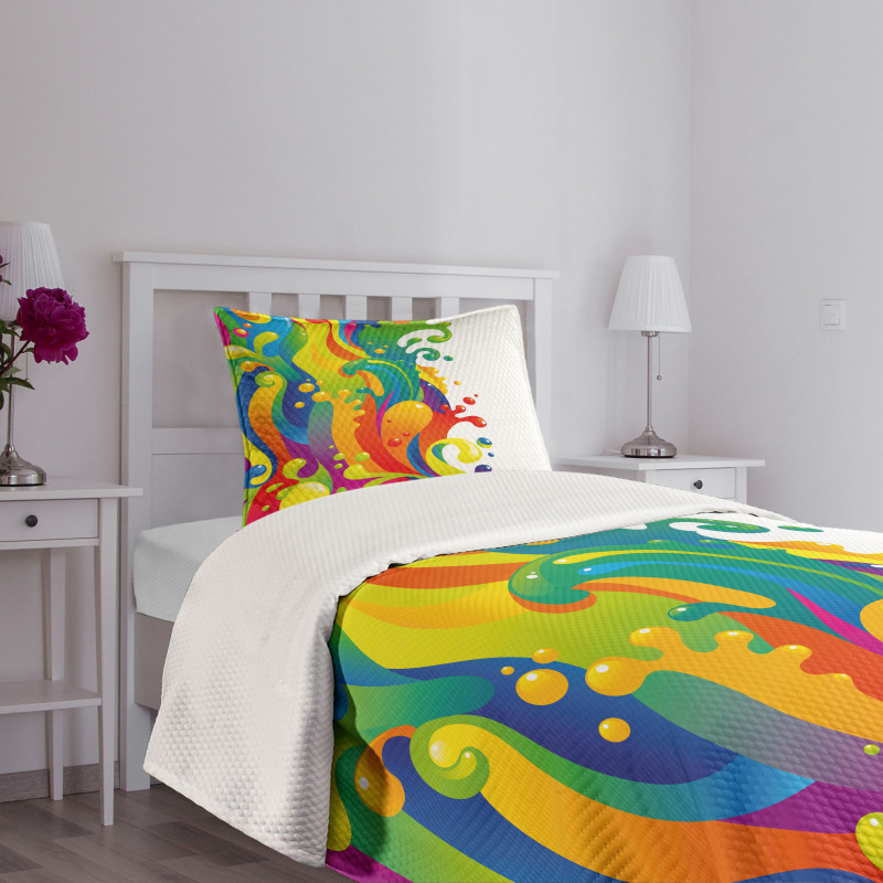 Rainbow Splash Bedspread Set