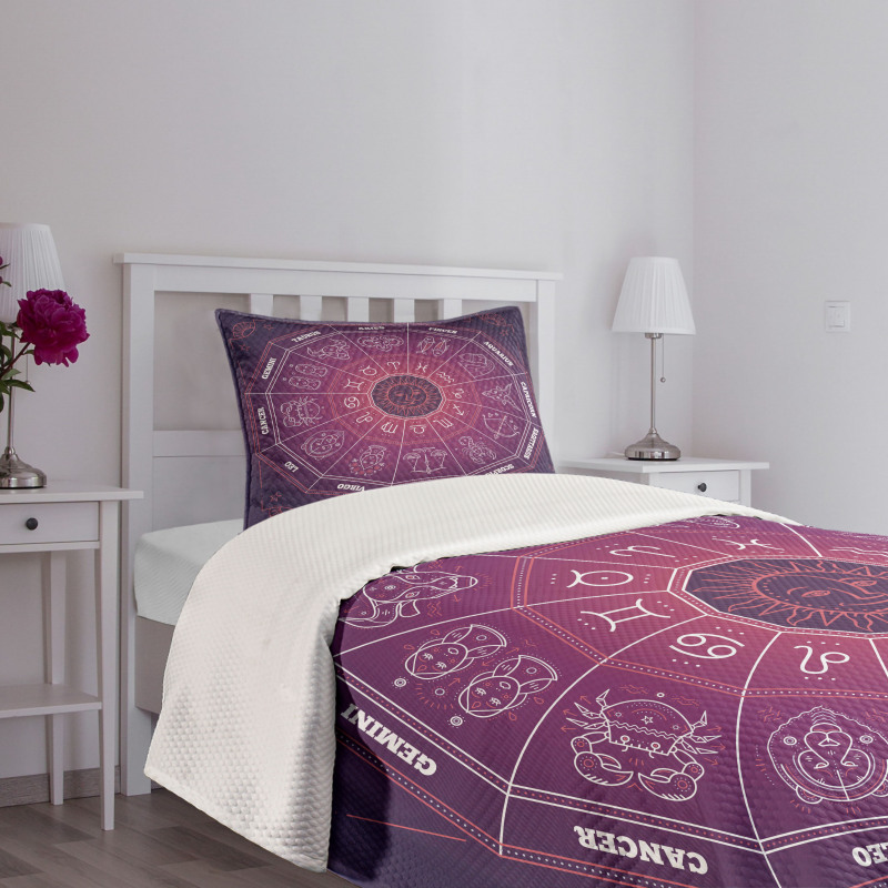 Colorful Astrology Signs Bedspread Set