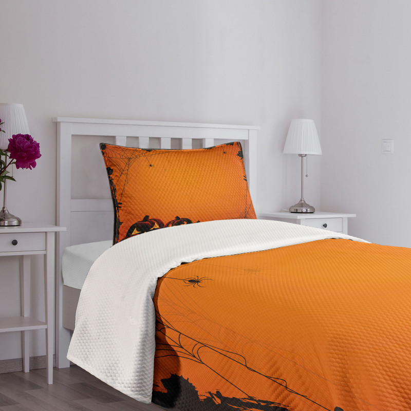 Halloween Pumpkin Scary Bedspread Set