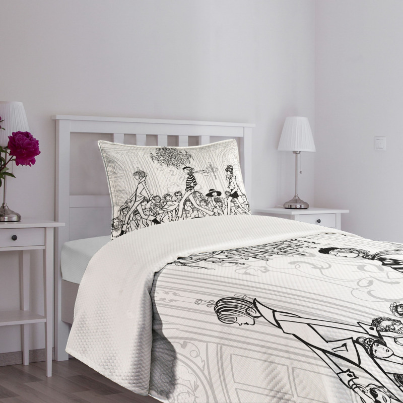 Fashion Women Catwalk Bedspread Set