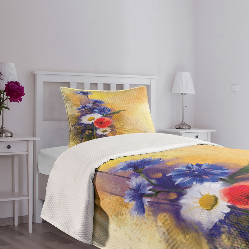 Poppy Chamomile Spring Bedspread Set