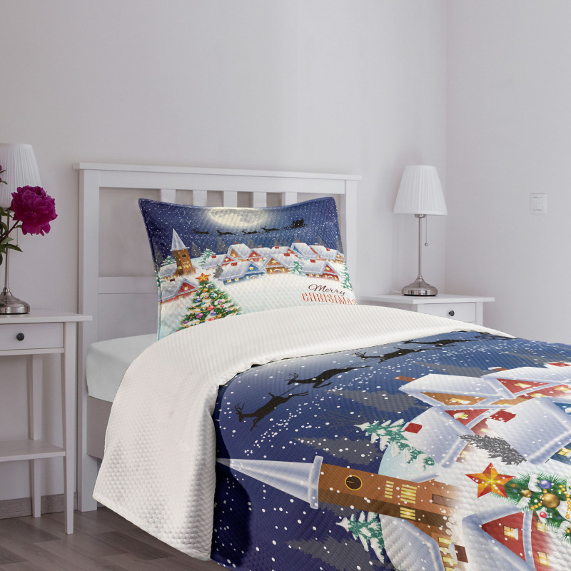 Winter Sky Moon Star Bedspread Set