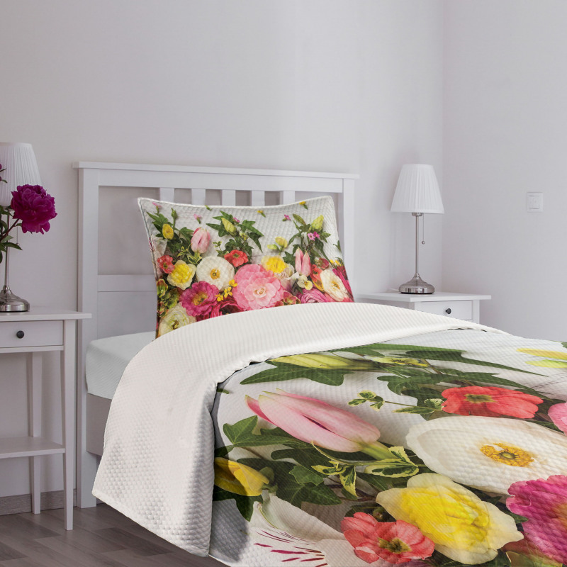 Rustic Home Rose Flowers Bedspread Set