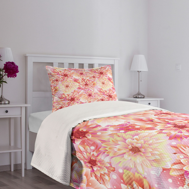 Dahlias Floral Bedspread Set