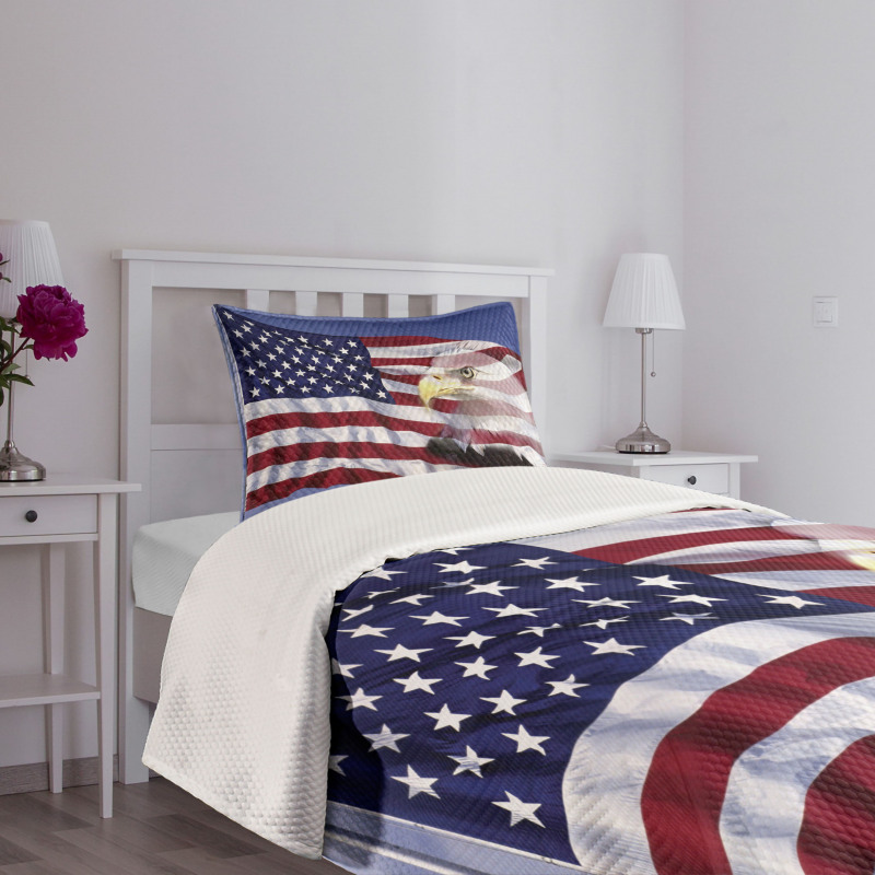 Bless America Flag Bedspread Set