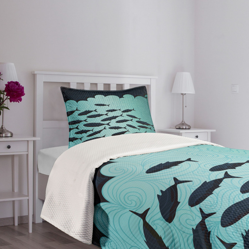 Surreal Ocean Life Theme Bedspread Set