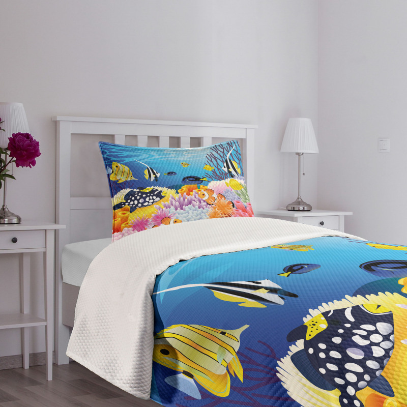 Fish Coral Reefs Bedspread Set