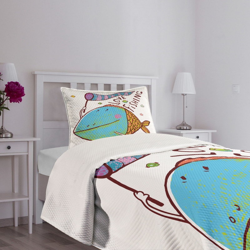 Funny Cartoon Illustration Bedspread Set