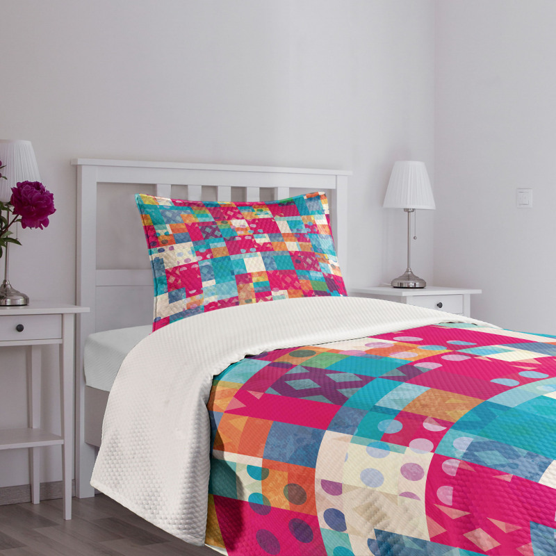 Vibrant Color Dots Bedspread Set