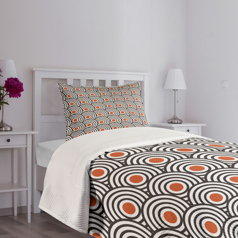 Abstract Retro Spirals Bedspread Set