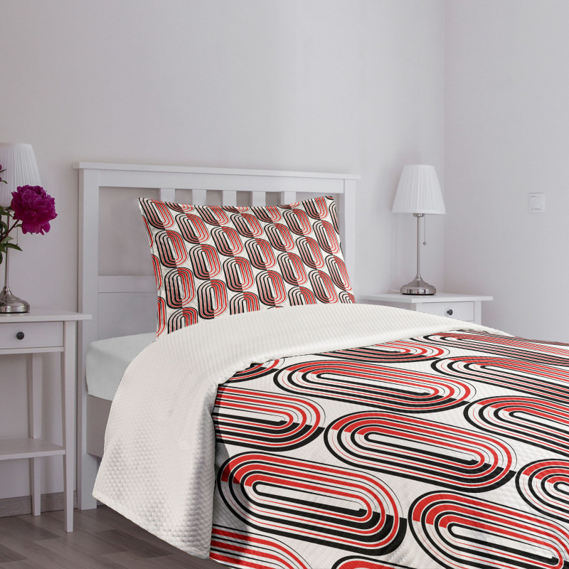 Abstract Ellipse Curves Bedspread Set