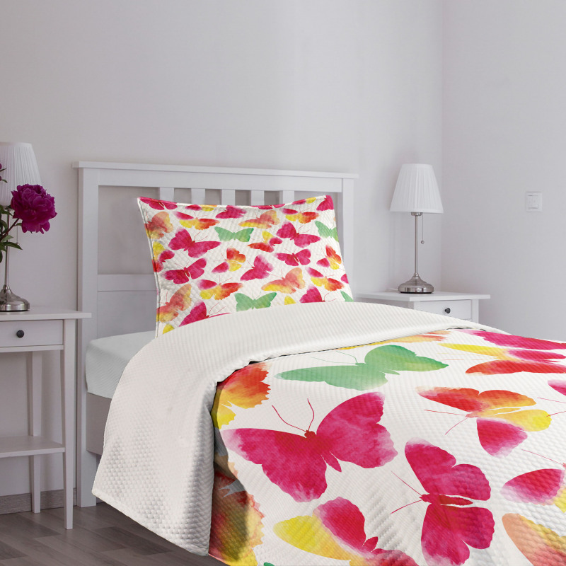 Watercolor Butterflies Bedspread Set