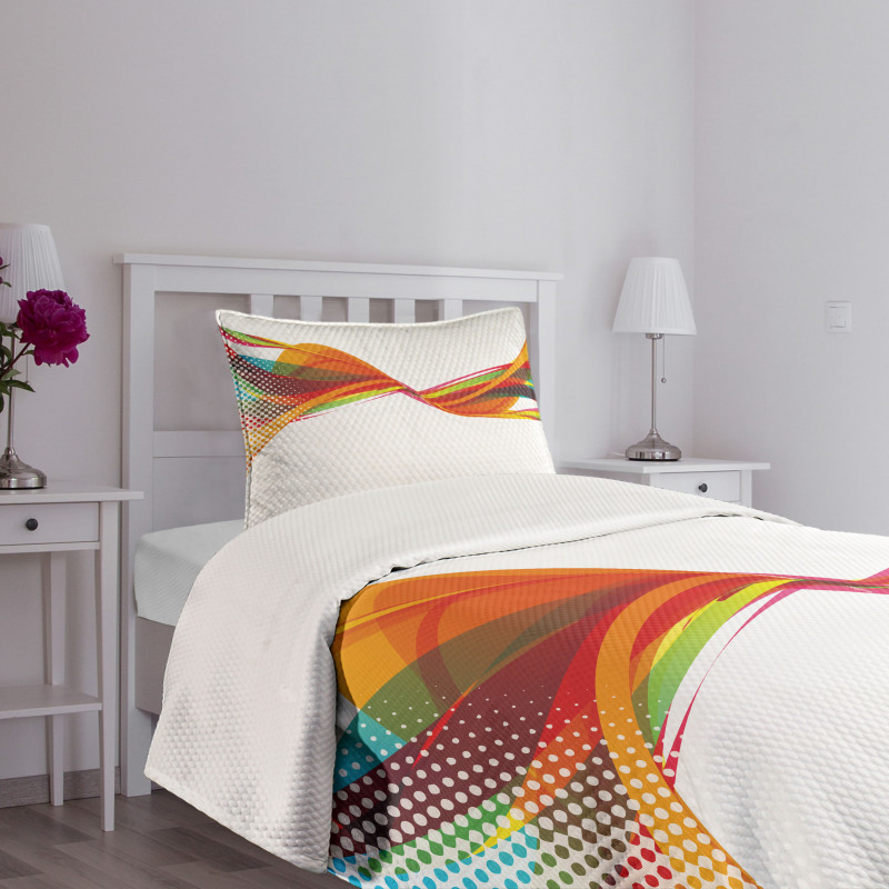 Pixel Details Rainbow Bedspread Set