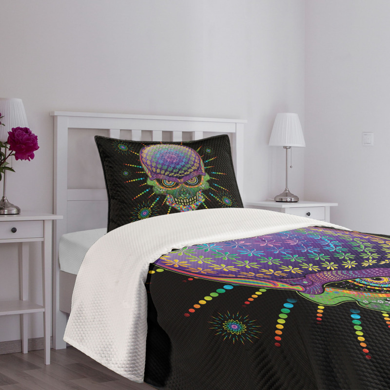 Halloween Mexico Skull Bedspread Set