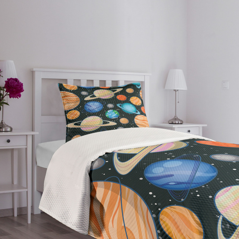 Galaxy Space Art Solar Bedspread Set