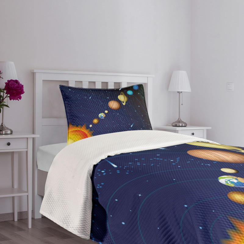 Solar System with Sun Bedspread Set