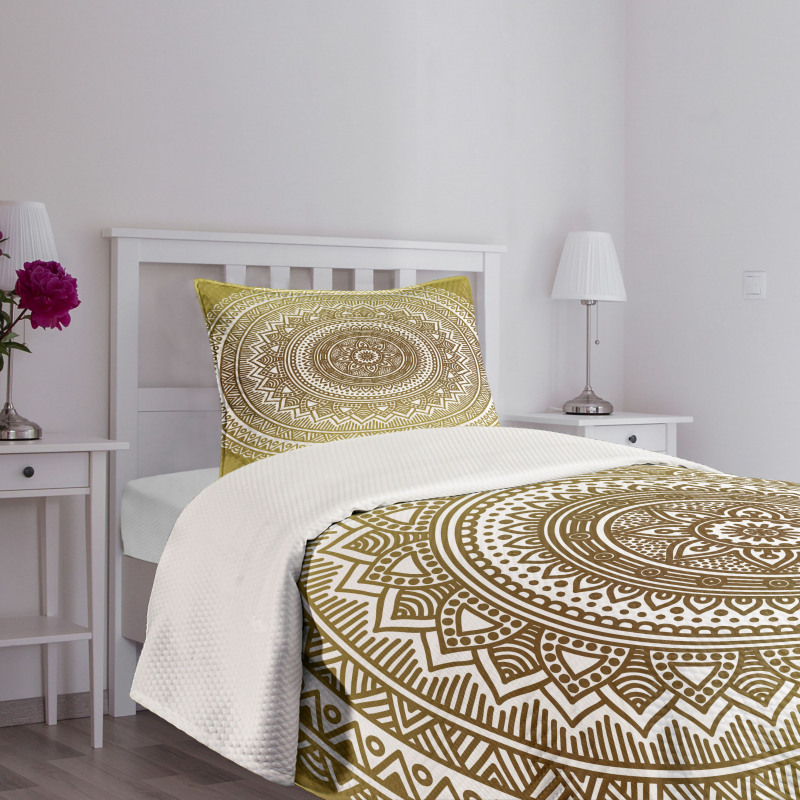 Ombre Mandala Flower Bedspread Set