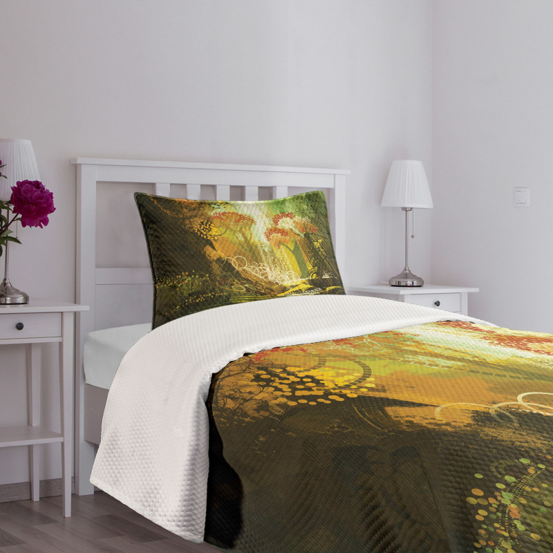 Vivid Autumn Season Bedspread Set