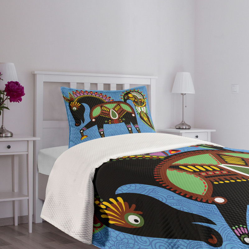 Folkloric Animal Bedspread Set