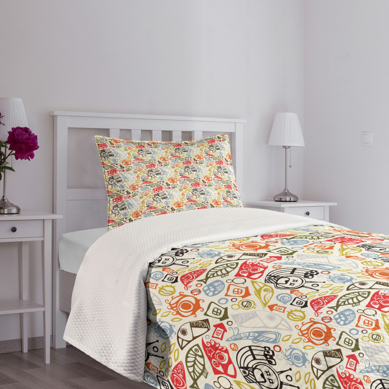 Abstract Colorful Image Bedspread Set