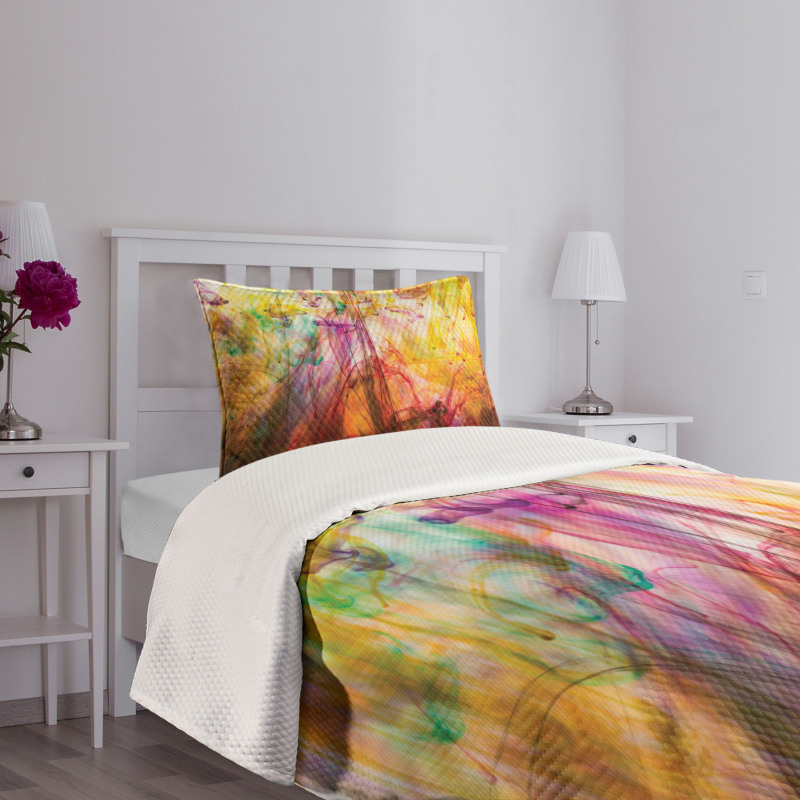 Rainbow Colored Image Bedspread Set