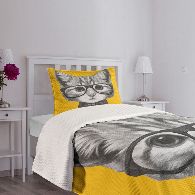 Baby Hipster Kitten Cat Bedspread Set