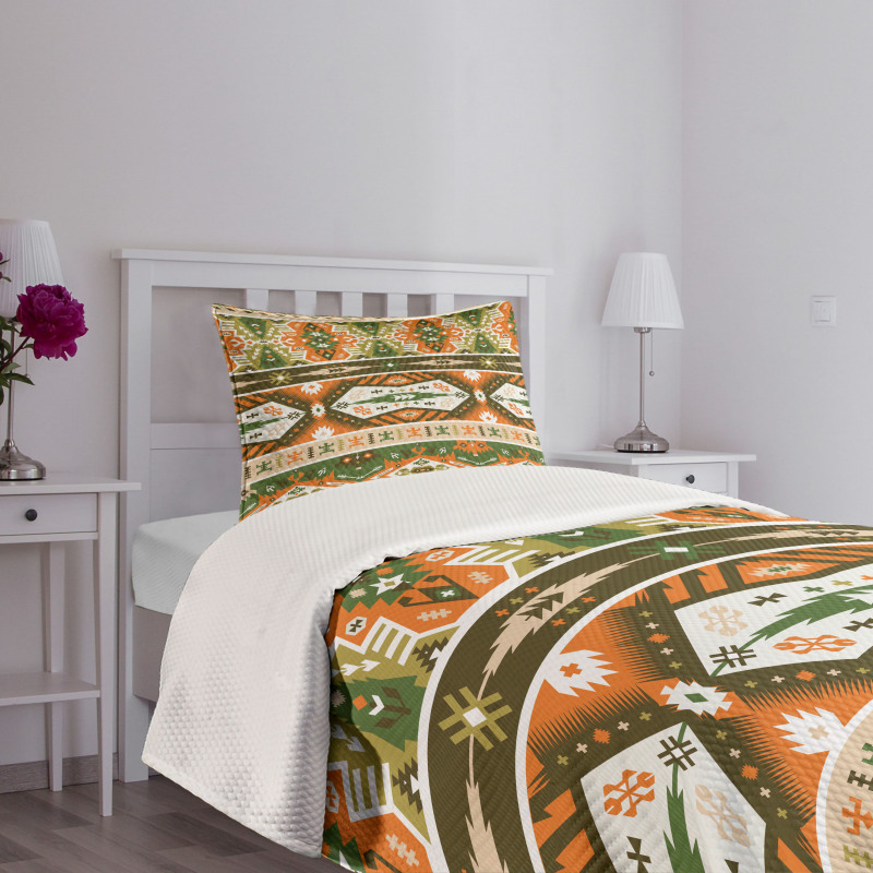 Aztec Mayan Style Stripe Bedspread Set