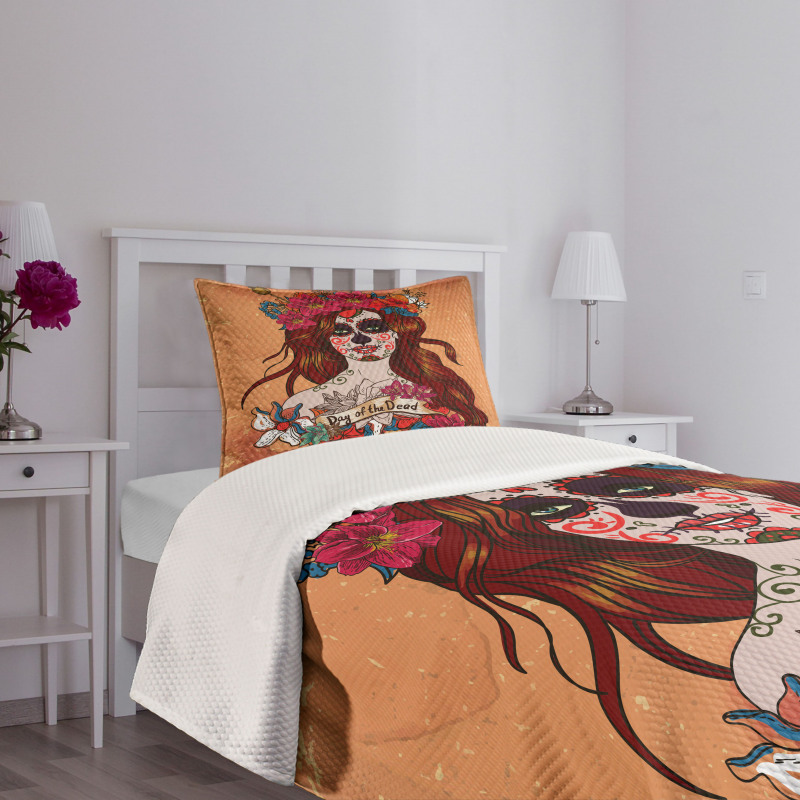 Mexican Skull Bedspread Set