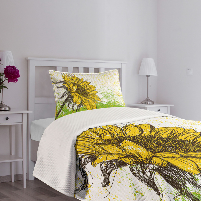 Floral with Sunflowers Bedspread Set