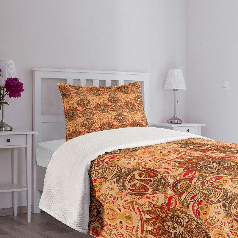 Mask Motif  Bedspread Set