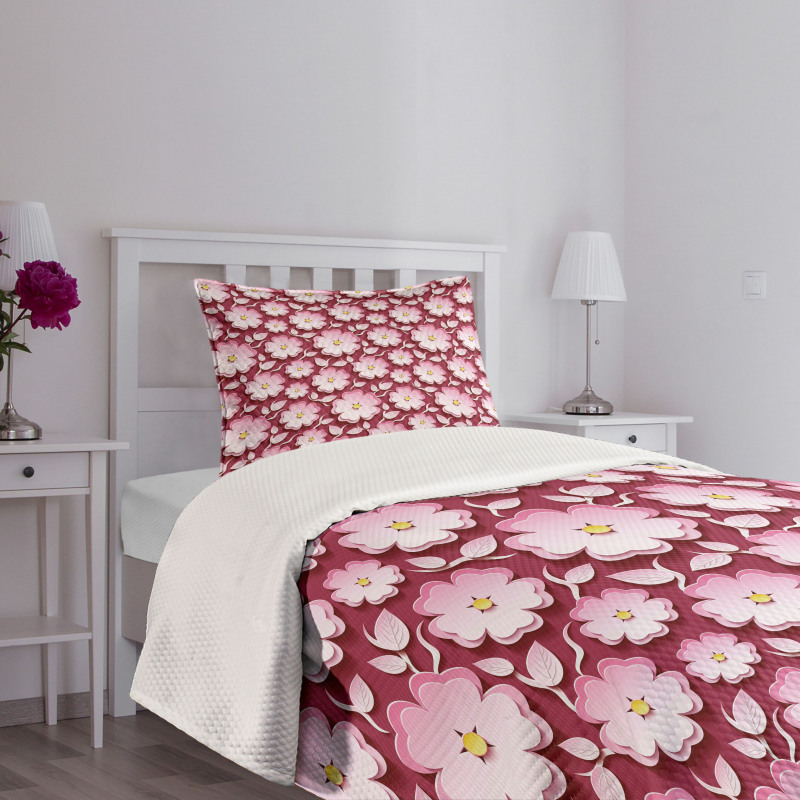 Petal of Japanese Cherry Bedspread Set