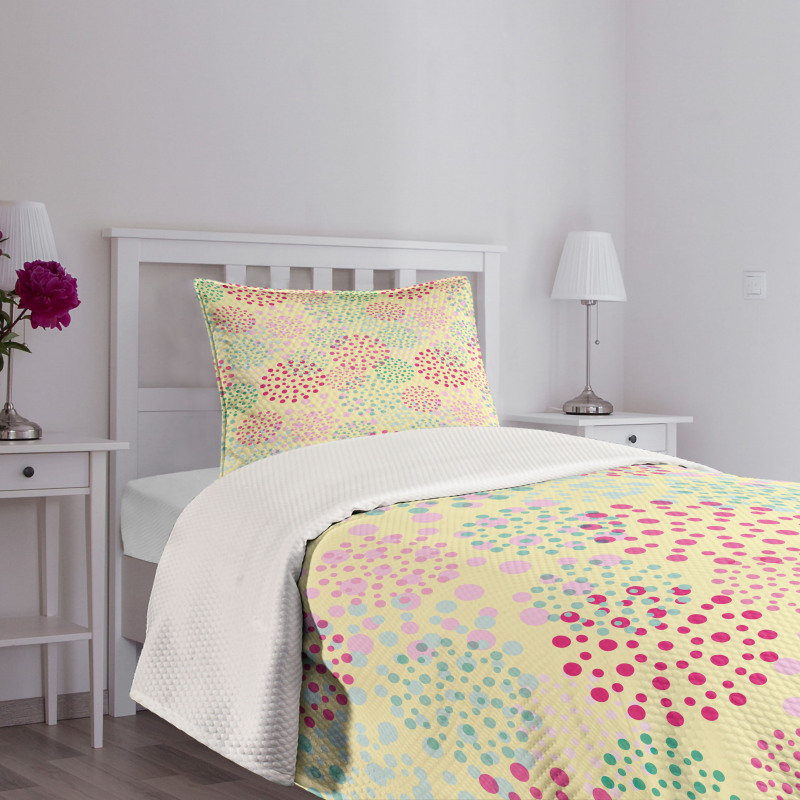 Flowers Polka Dots Bedspread Set