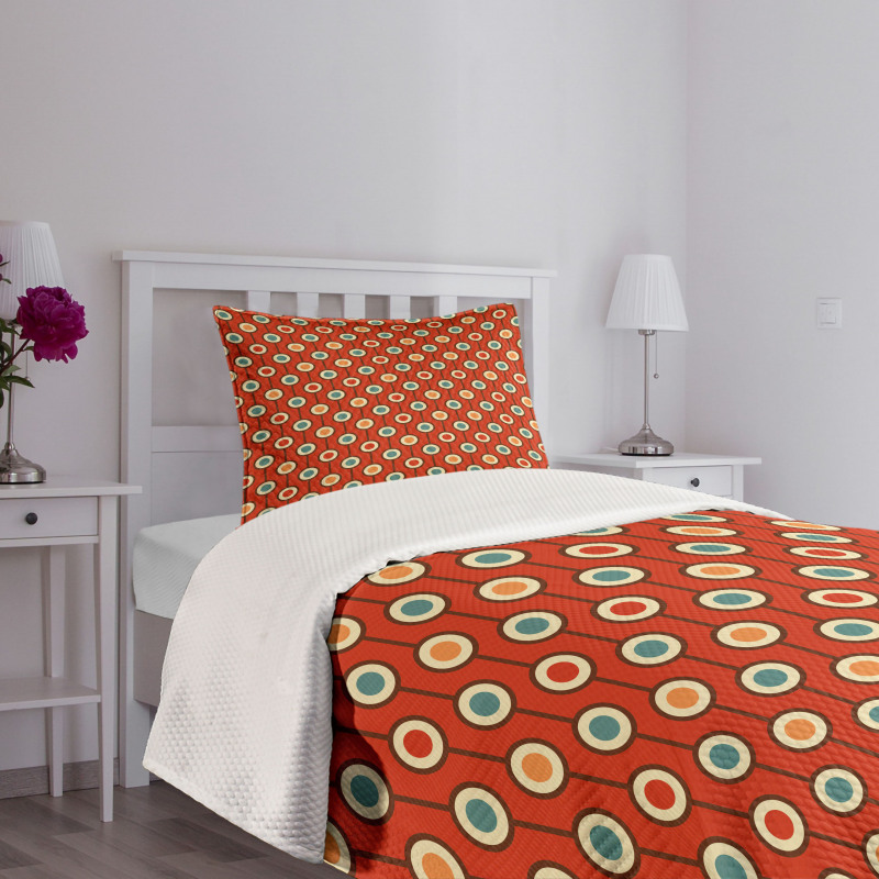 60s Style Hippie Dots Bedspread Set