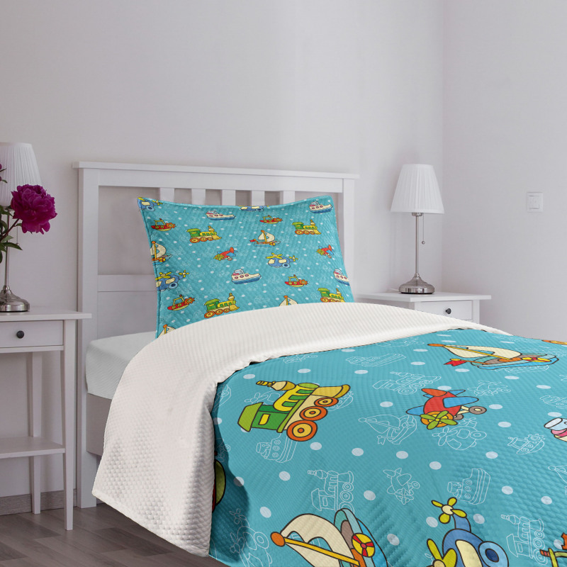 Cartoon Style Toy Bedspread Set