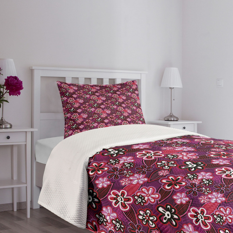 Modern Floral Leaf Nature Bedspread Set