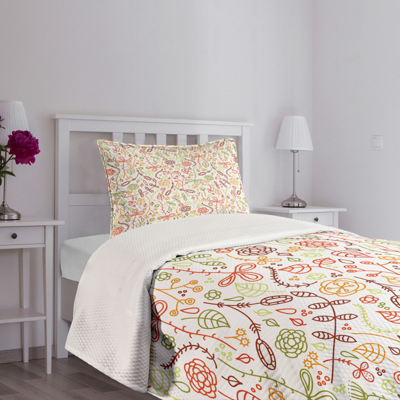 Orange Leaves Harvest Bedspread Set