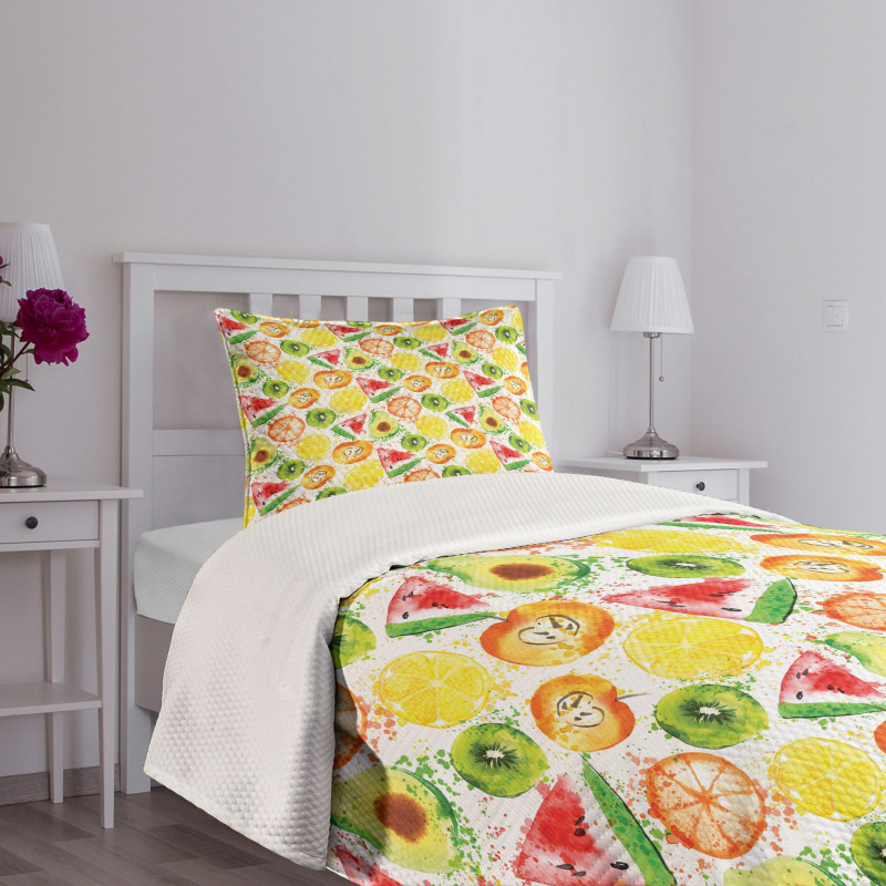 Watermelon Kiwi Avocado Bedspread Set