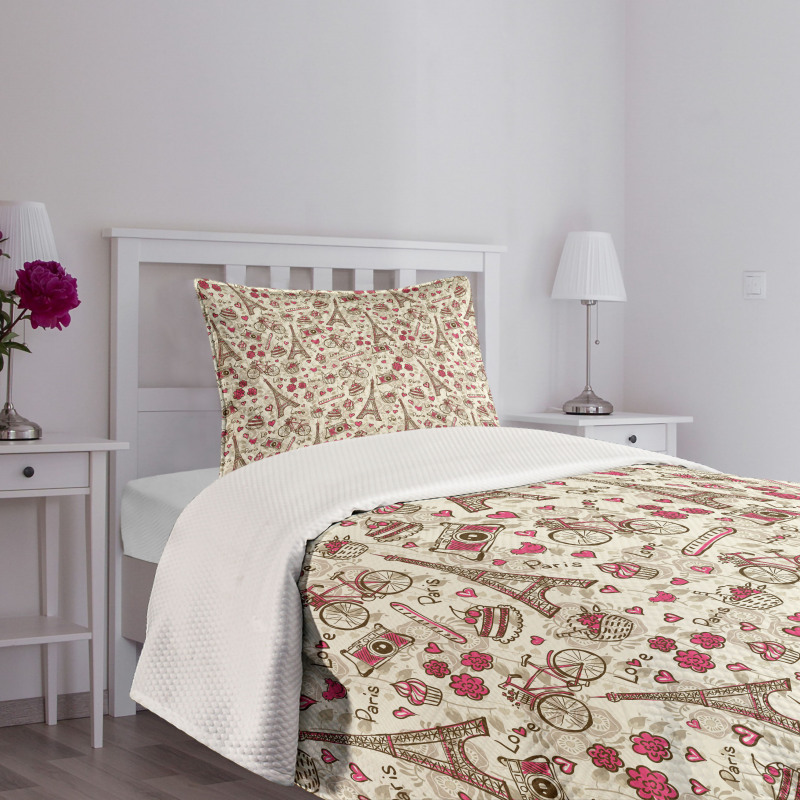 Europe French Paris Bedspread Set