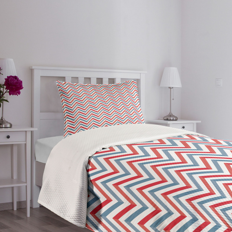 Pastel Zig Zag Pattern Bedspread Set