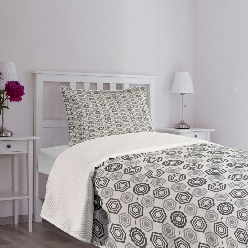 Abstract Hexagons Bedspread Set